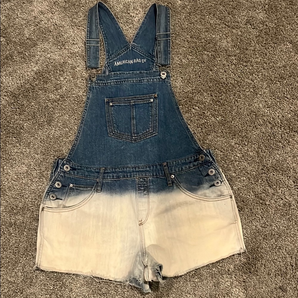 American Rag Blue and White Denim Overalls